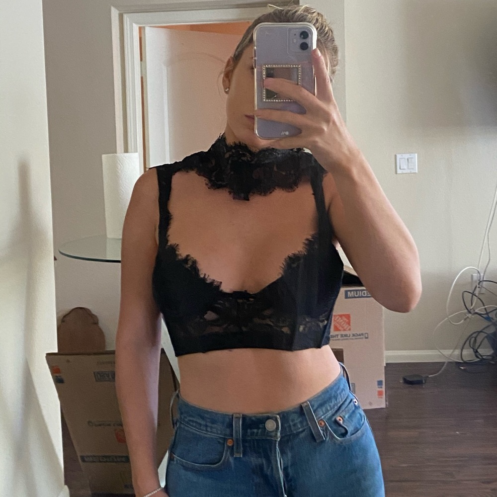 Lace cut out top